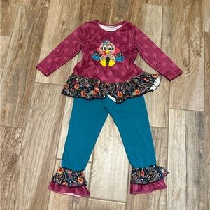 Boutique Toddler Girls Thanksgiving Turkey Set